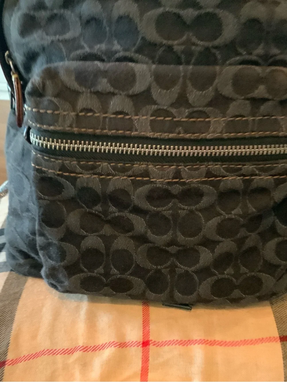Coach Men's Dark Brown/Black Signature Canvas Backpack